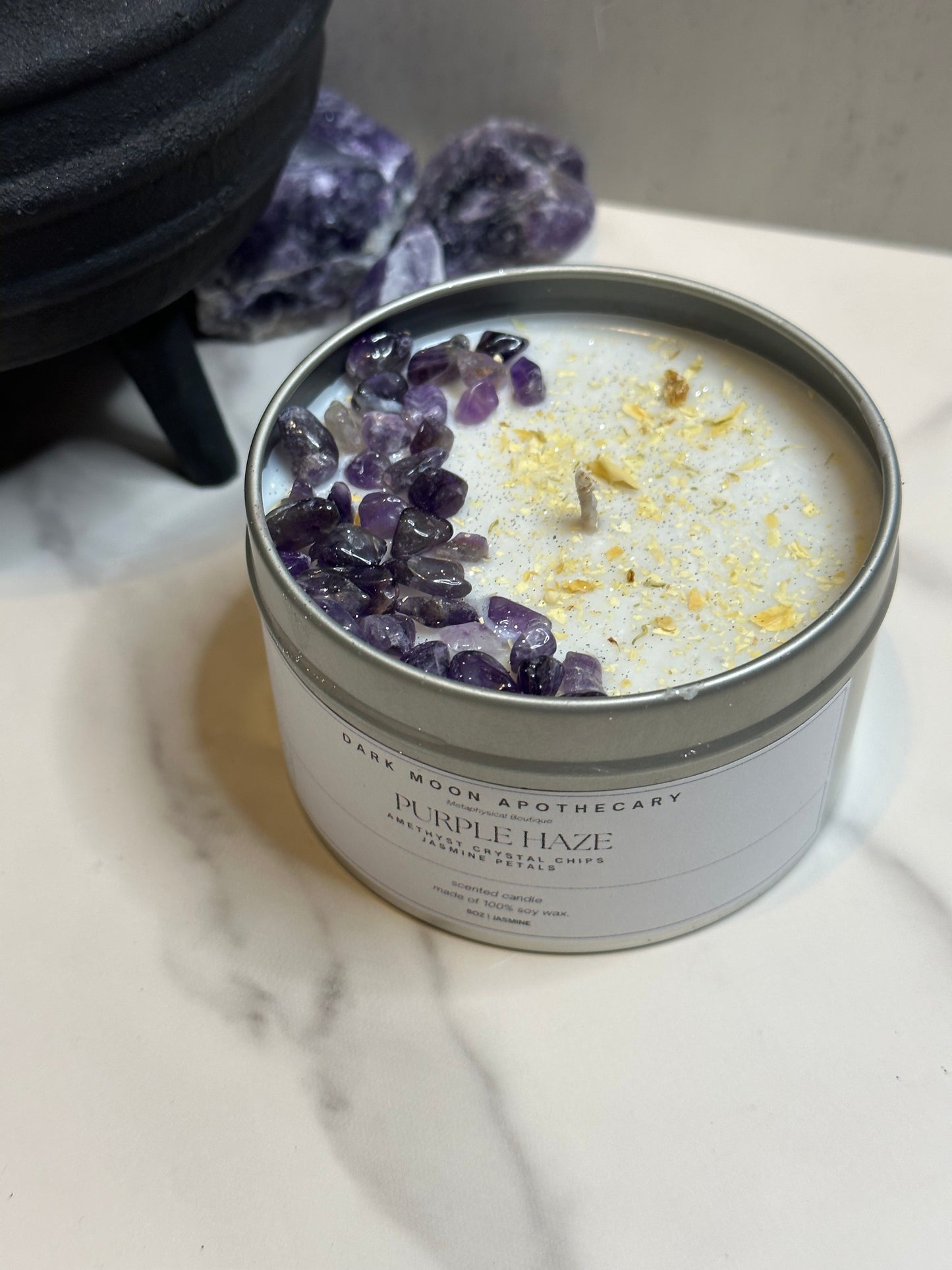 Purple Haze Crystal Soy Candle - 8oz.