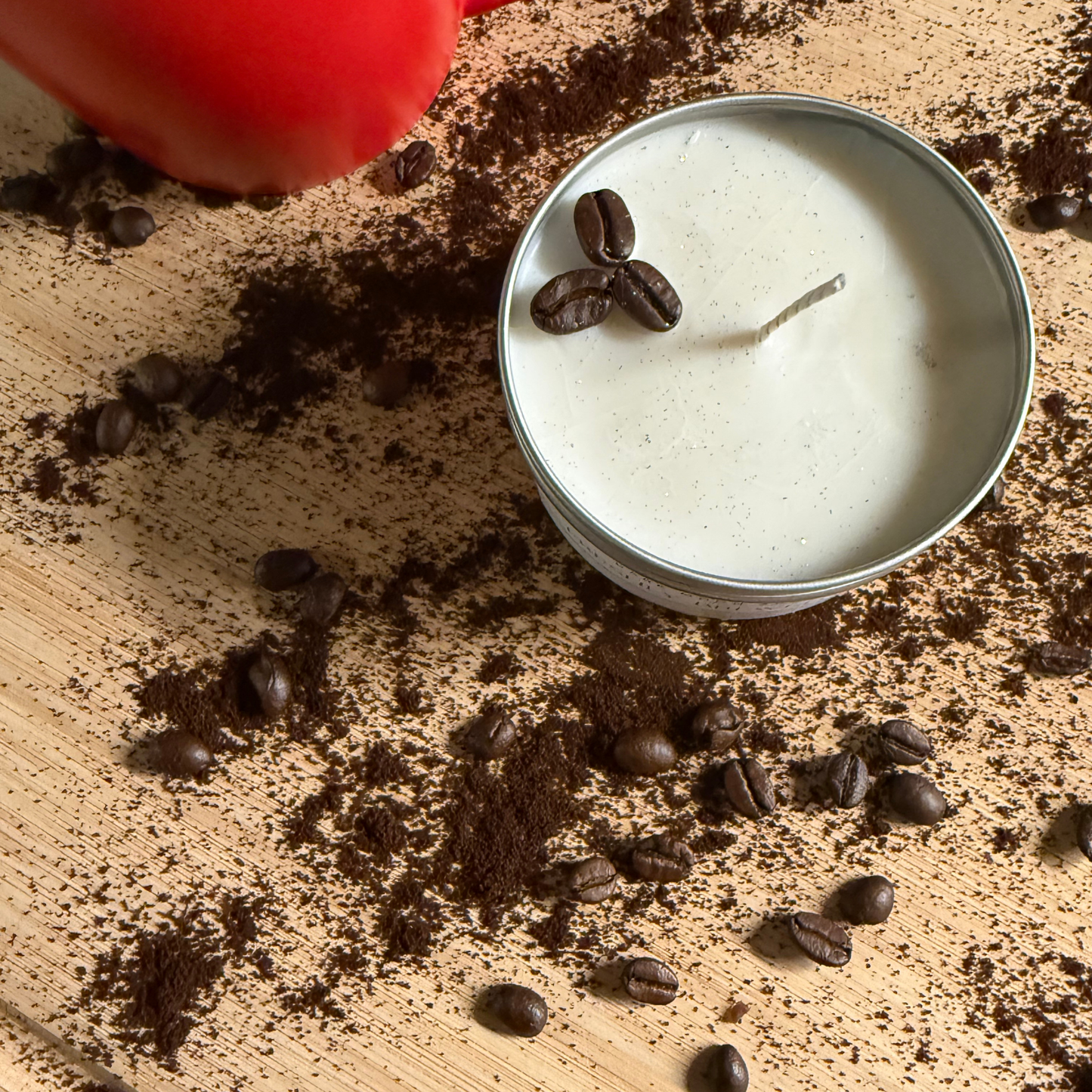 Freshly Brewed Coffee 8oz Soy Candle w/ Coffee Beans