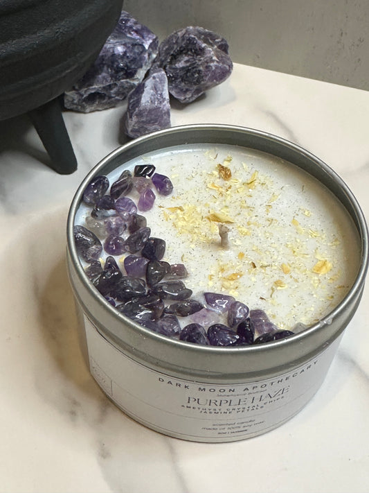 Purple Haze Crystal Soy Candle - 8oz.
